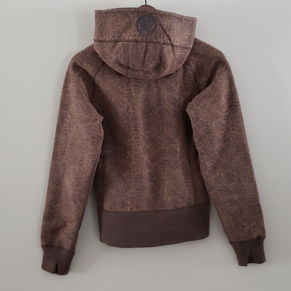 Lululemon – Brown Printed Zip Up Hoodie Patterned Sweater Thick Bunnyhug… - Picture 2 of 3
